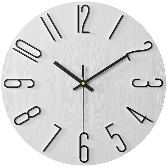 REGALWOVEN Wall Clock Silent Non-Ticking Analog Clocks Battery Operated Classic Decorative White-1 12 Inch