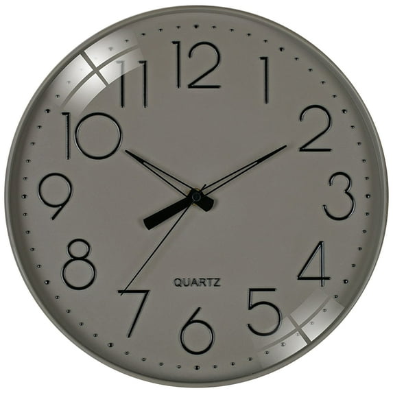 REGALWOVEN Wall Clock, Silent Non-Ticking Modern Battery Operated Clocks for Living Room, Office, Home, Bathroom, Kitchen, Bedroom Grey 12 Inch