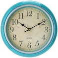 thumbnail image 1 of REGALWOVEN Wall Clocks, Battery Operated Silent Non-Ticking Wall Clock Rustic Style Decorative for Kitchen Living Room Home Office Blue 12 Inch, 1 of 6