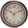 thumbnail image 1 of REGALWOVEN Wall Clocks, Battery Operated Silent Non-Ticking Wall Clock Rustic Style Decorative for Kitchen Living Room Home Office Brown 12 Inch, 1 of 6