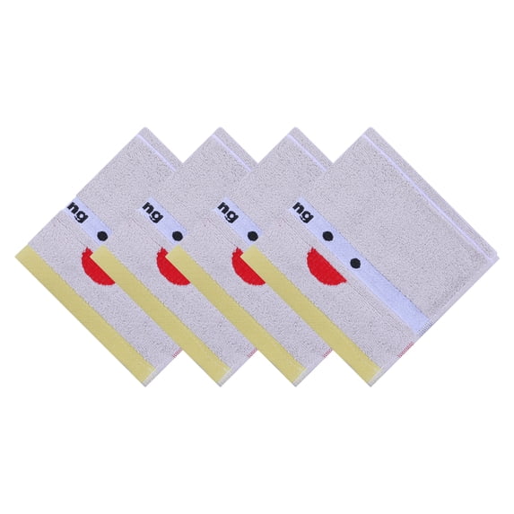 REGALWOVEN Wash Cloths Smile and Letter Patterns - Embroidery Cotton Washcloths for Face Body, 13 x 13 Inches Soft Absorbent Towel Grey 4pk
