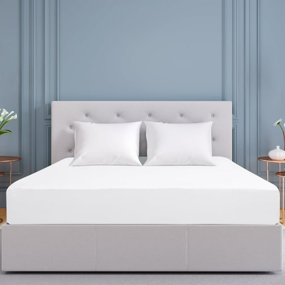 REGALWOVEN Waterproof Mattress Protector, 190GSM Brushed Polyester Bed Cover with 16 Inch Deep Pocket White Twin