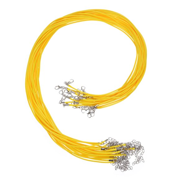 REGALWOVEN Waxed Necklace Cord Bulk Black Necklace String Rope Yellow 2mm