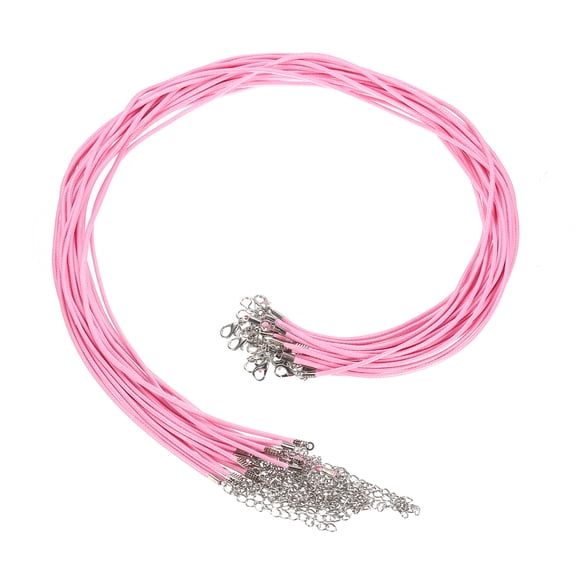 REGALWOVEN Waxed Necklace Cord Bulk Black Necklace String Rope with Clasp for Jewelry Making Pink 2mm