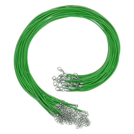 REGALWOVEN Waxed Necklace Cord with Chain Clasp for Jewelry Making Pendants and Bracelets Dark Green 2mm