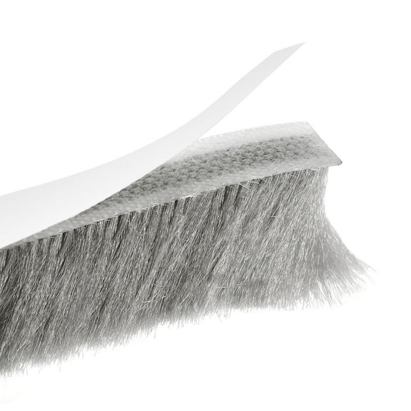 REGALWOVEN Weather Stripping Brush Self-Adhesive Seal Weatherstrip Sweep Brush for Door Window Gray 20ft x 0.35" x 0.9"