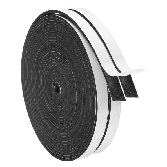 REGALWOVEN Weather Stripping Door Seal, Foam Tape for Window, Door Insulation, Soundproofing Black 3/8 Inch x 3/32 Inch x 16Ft