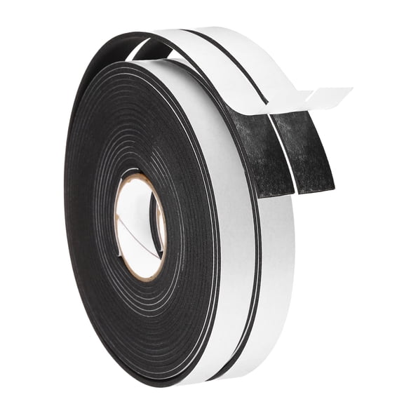 REGALWOVEN Weather Stripping Door Seal, Foam Tape for Window, Door Insulation, Soundproofing Black 9/16 Inch x 3/32 Inch x 16Ft