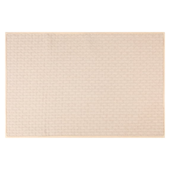 REGALWOVEN Weaving Pattern Bathroom Rugs Non Slip Washable, Soft Absorbent Thick Bath Mat, Quick Dry Shower Mats Beige 24" x 36"