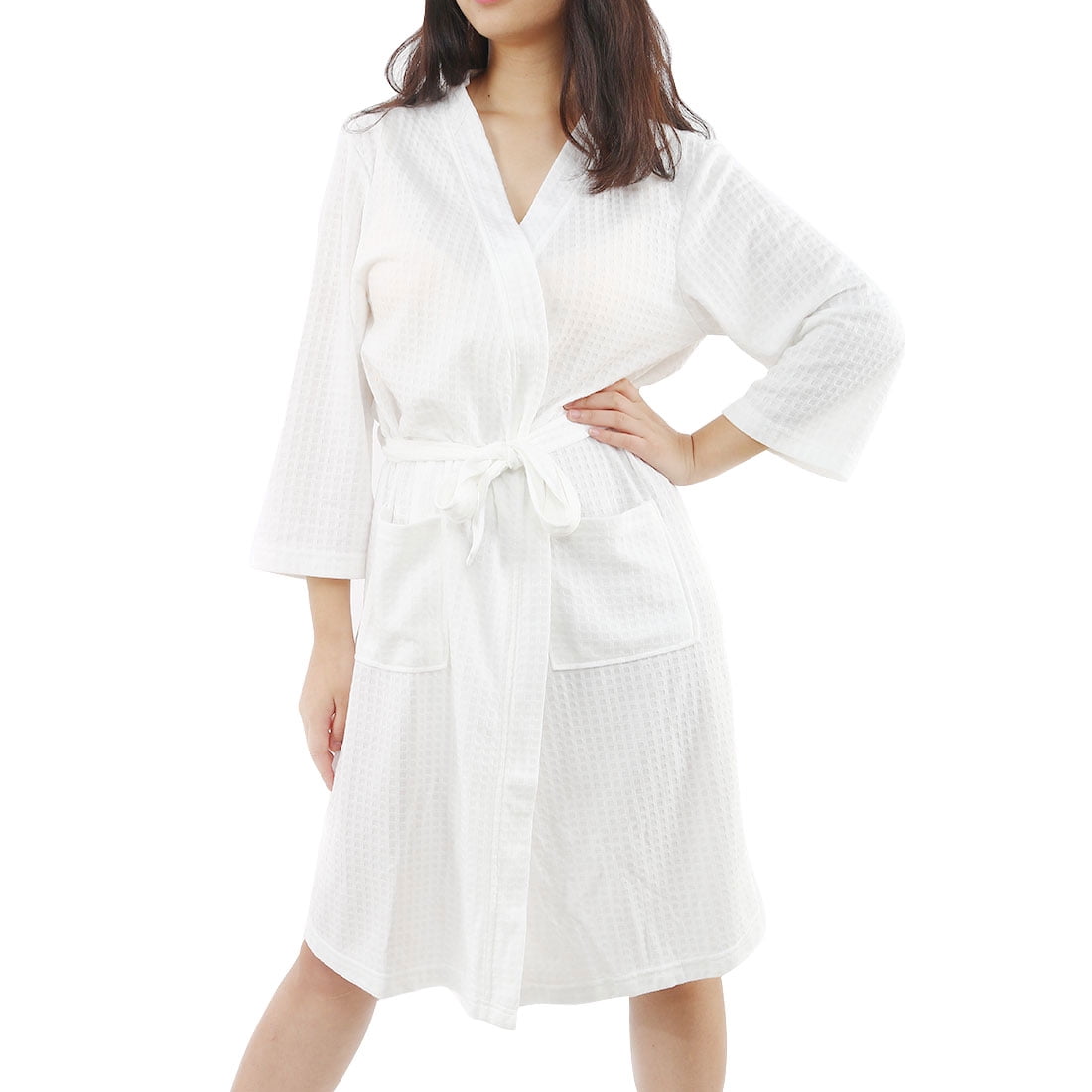 REGALWOVEN Women's Polyester Lightweight Waffle Kimono Short Robe S/M ...