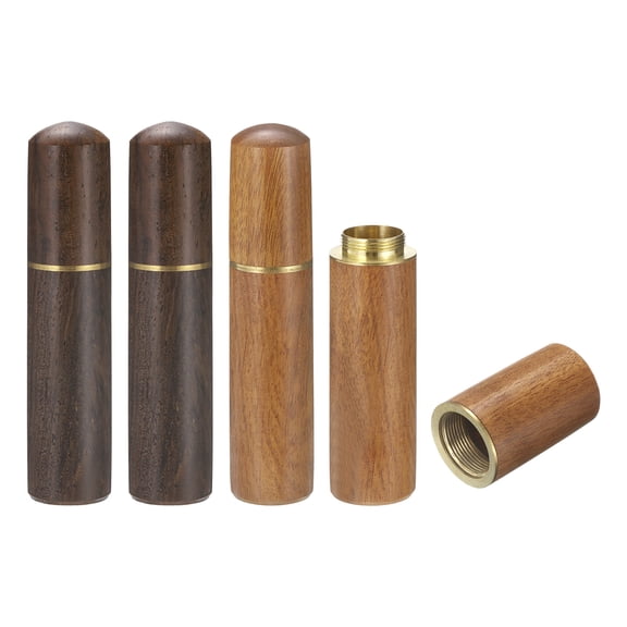 REGALWOVEN Wooden Sewing Needle Storage Holder Set, 4Pcs Portable Embroidery Needle Pin Tube Case