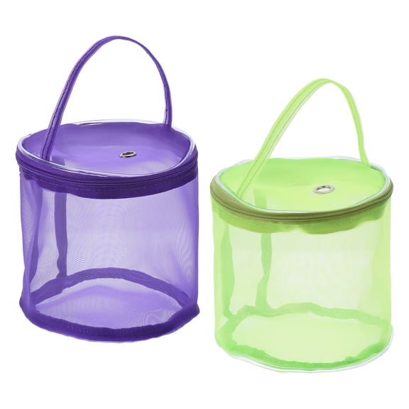 REGALWOVEN Yarn Storage Bag, Portable Crochet Knitting Bag Case Skein Holder Purple Green