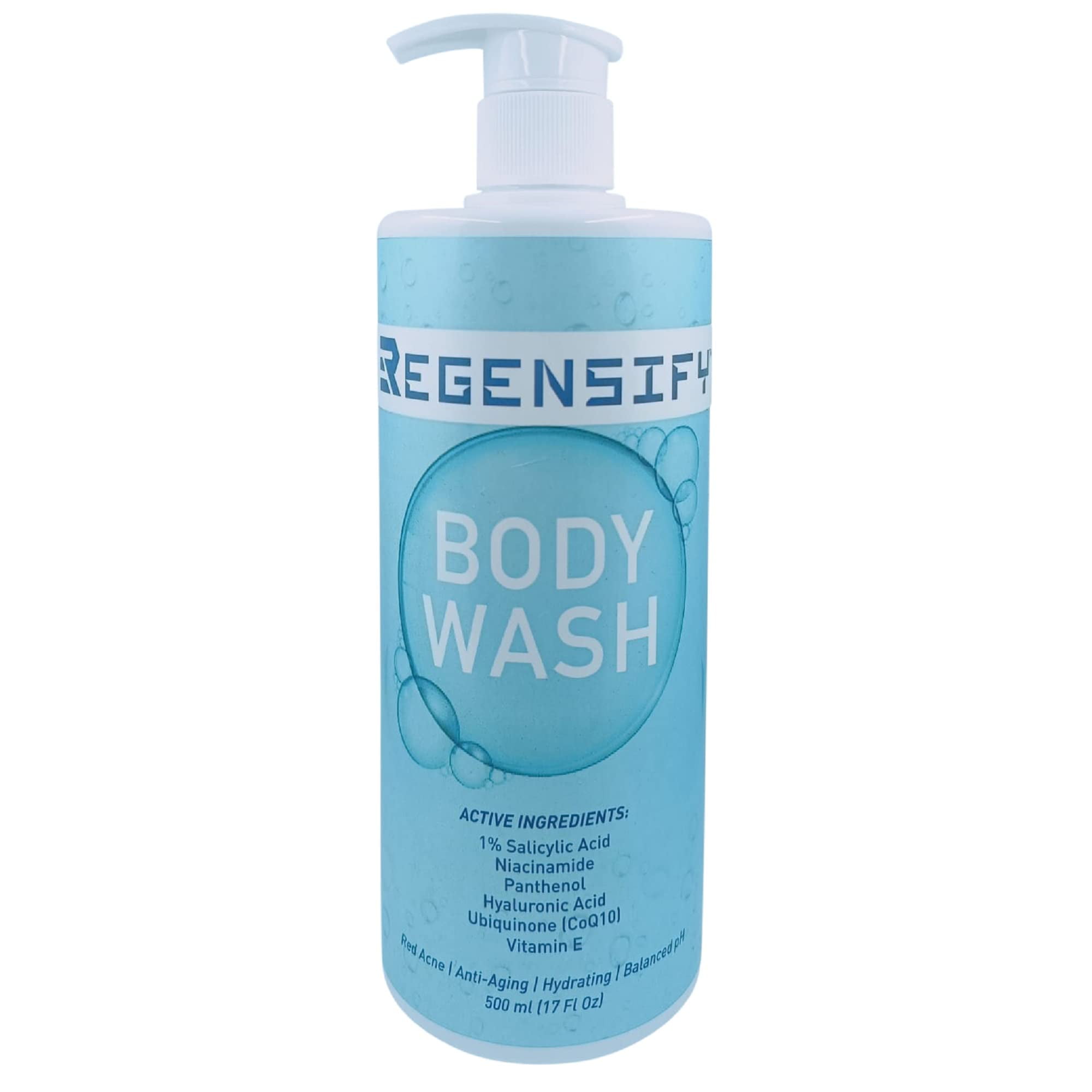 Regensify Red Acne Body Wash 500 Ml 17 Fl Oz Anti Aging And Hydrating 1 Salicylic Acid 4909