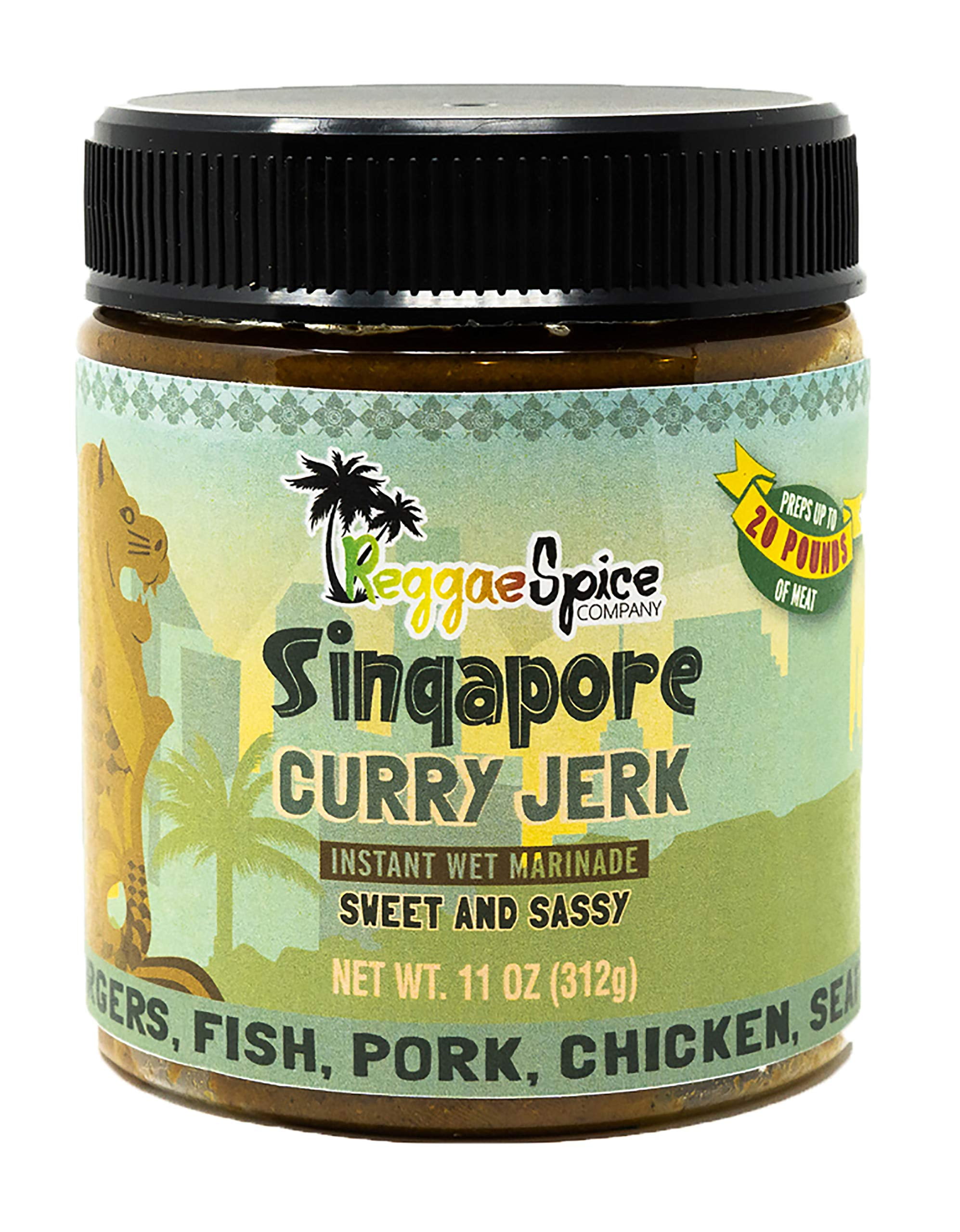 REGGAE SPICE Singapore Curry Jerk Seasoning Authentic Wet Rub Marinade
