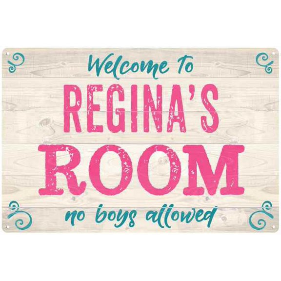 REGINA'S Room Kids Bedroom Sign Gift 8x12 Metal Sign 108120089417