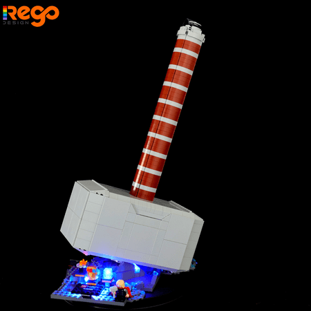 REGO DESIGN LED Creative Light kit Building Set for 76209 Thor's Hammer Mjolnir- Lego Marvel Set; Lighting kit Compatible with Lego 76209 ( Lights only, no Lego Models)
