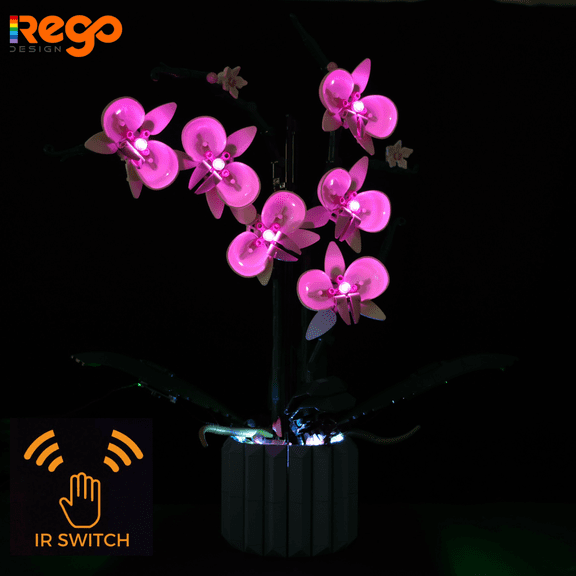REGO DESIGN LED Creative Lighting Building Kit Set for IR Switch 10311 Plant Decor Building Set - Led Lighting Building Set Compatible with Lego Building Blocks Model (Lego not Included, Only Lights)