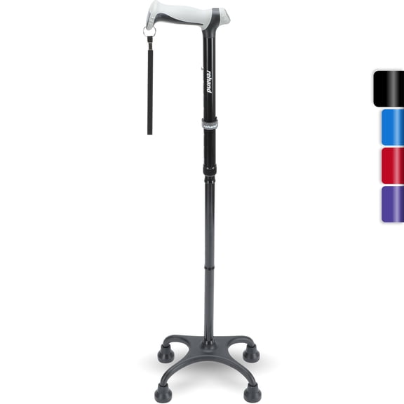 REHAND Quad Canes,Adjustable  Lightweight Cne for Walk, Black