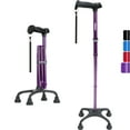 thumbnail image 1 of REHAND Adjustable Foldable Quad Cane,Lightweight Walking Cane for Men & Women with 4-Pronged Base for Extra Balance & Stability,Purple, 1 of 6