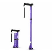 REHAND Walking Canes for Women & Men,Foldable Adjustable Collapsible Walking Stick for Seniors,Pivoting,Purple