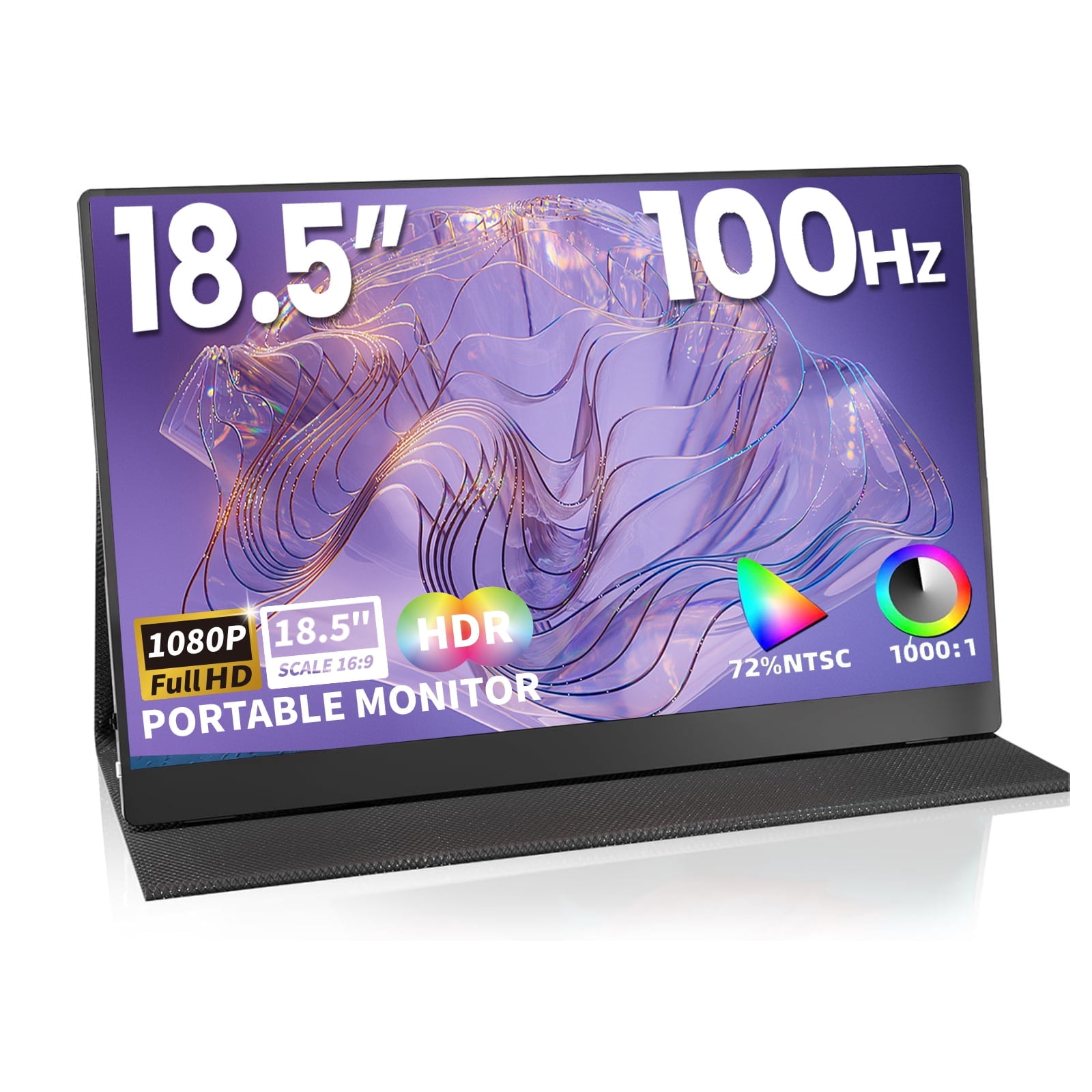 REHISK 18 inch Portable monitor FHD 1080P 100HZ Gaming Monitor Adjustable Stand USB-C Mini HDMI External Monitor