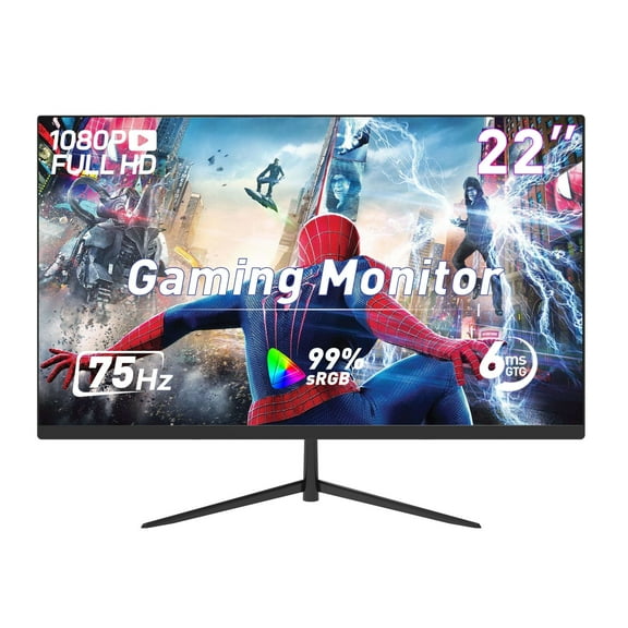REHISK 22" FHD 75 Hz Computer Monitor, PC Monitor with Adaptive-Sync, New
