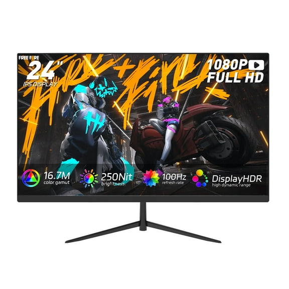 REHISK 24'' Computer Monitor, FHD 1080p 100Hz HDMI&VGA VESA