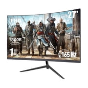 REHISK 27-inch 165Hz Curved Gaming Monitor Ultra Wide 169 1440p PC Monitor for Laptop with 2*Speakers, 1ms AMD, QHD2K2560 x 1440p HDR Computer Monitor