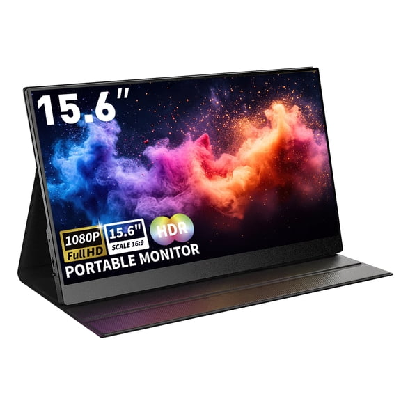 REHISK Portable Monitor, 15.6'' 1080P FHD Portable Monitor for Laptop PC Mac Xbox PS4/5, Ultra-Slim HDMI HDR Display IPS Gaming Monitor