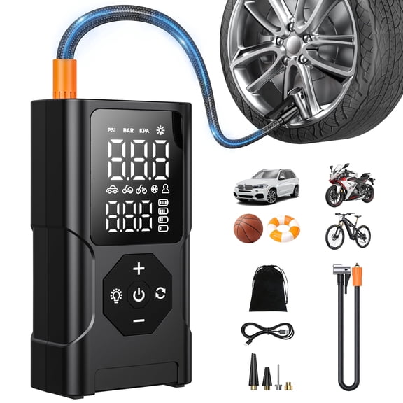 REHOTTOP Tire Inflator Portable, 160 PSI Air Pump for Car Tires with LED Light, Cordless Air Compressor for Car, Motorcycle, Bike and Ball