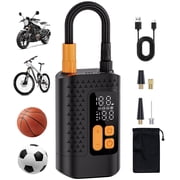 REHOTTOP Electric Bike Pump, 160PSI Inflate Bicycle Pump with Guage, Portable Air Pump with Presta and Schrader Valve, Tire Pump for Road Bike, Mountain Bike, E-Bike