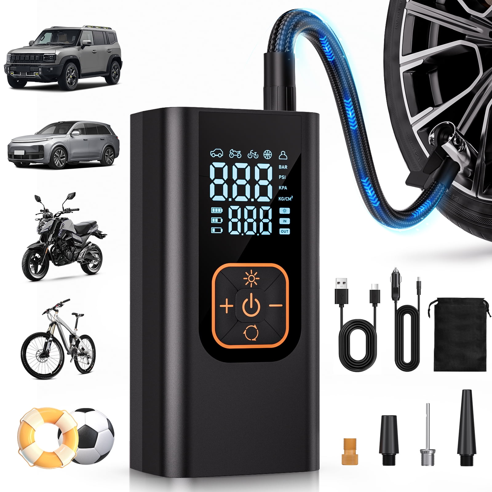 Walmart Coupons of Walmart Black Friday Deals 2025 REHOTTOP Cordless Tire Inflator, Portable Air Compressor 180PSI, 12V DC Air Pump for Car with Auto Shutoff & LED Light, Tire Pump for Cars, Bicycle, Motorcycles