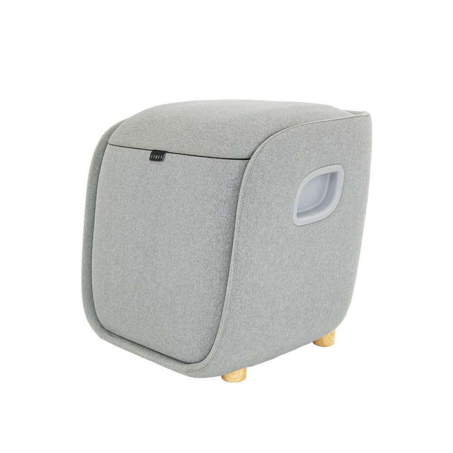 Gray Fabric Foot Calf Lumbar Ottoman Massager with Heated Therapy