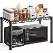 REIBII 1-Tier Adjustable Wire Shelving Unit Metal Storage Rack Steel Organizer Shelf for Kitchen,Pantry,Bathroom,Laundry & Desktop,27.5"Wx11.8"Dx15.8"H,Black
