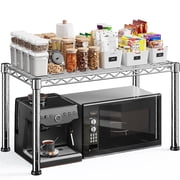 REIBII 1-Tier Adjustable Wire Shelving Unit Metal Storage Rack Steel Organizer Shelf for Kitchen,Pantry,Bathroom,Laundry & Desktop,27.5"Wx11.8"Dx15.8"H,Chrome