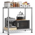 thumbnail image 1 of REIBII 2-Tier Wire Shelving Unit,27.5"W x 11.8"D x 27.5"H Adjustable Metal Storage Rack Space Saving Organizer for Kitchen Pantry,Chrome, 1 of 10