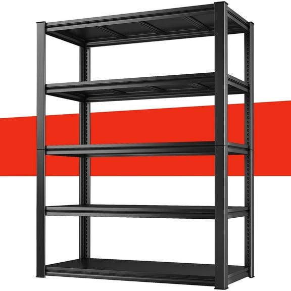 REIBII 2000LBS Garage Shelves Heavy Duty Storage Shelves Adjustable 5 Tier Metal Shelving Unit Basement Storage Rack,32"L x 16.5"W x 63"H