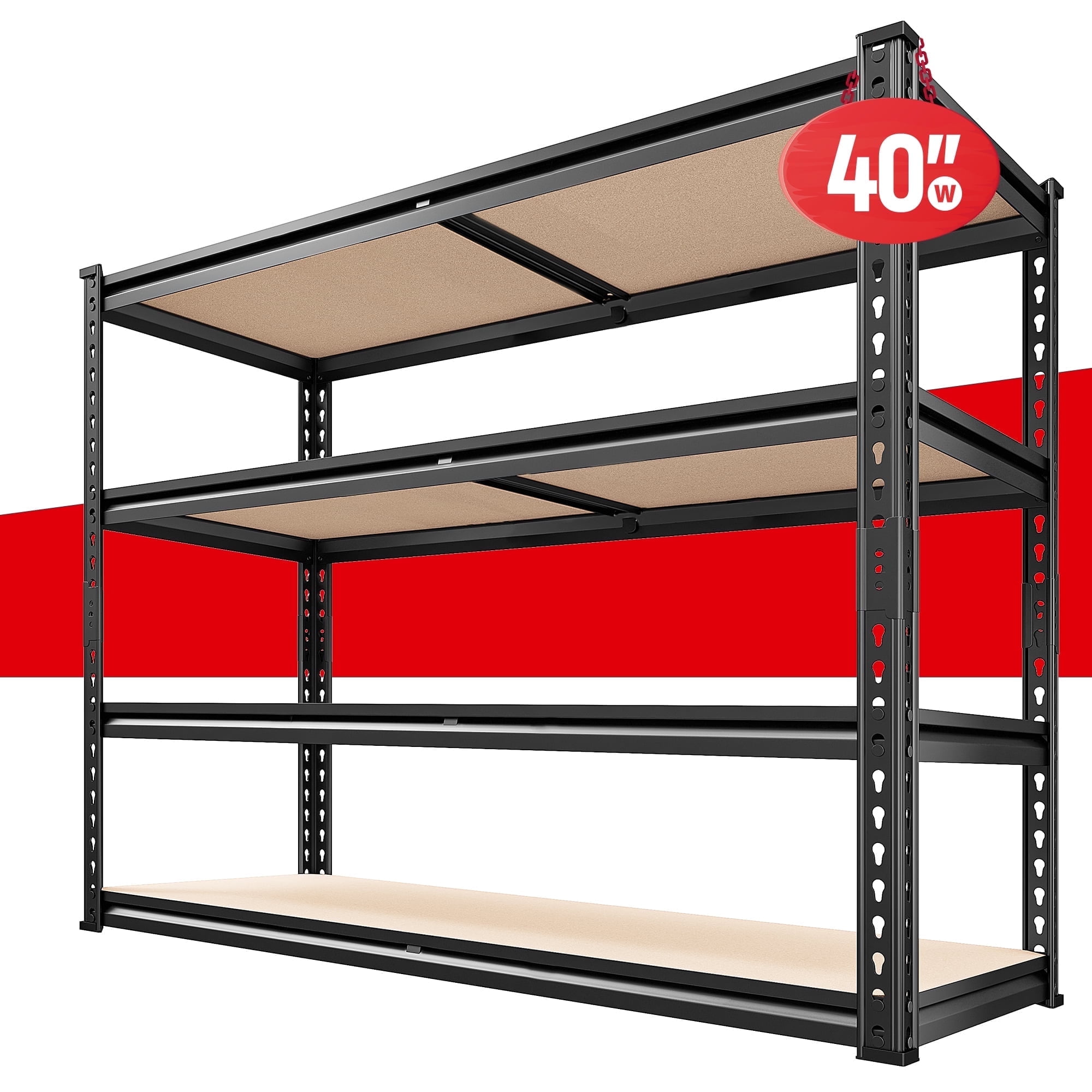 "REIBII Heavy-Duty Metal Shelves, Adjustable Storage Capacity 2000lbs