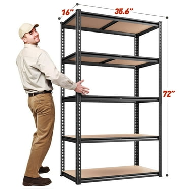 REIBII 2050LBS 5-Tier Adjustable Storage Shelf Units for Garage Heavy Duty,35.6"Lx16"Wx72"H