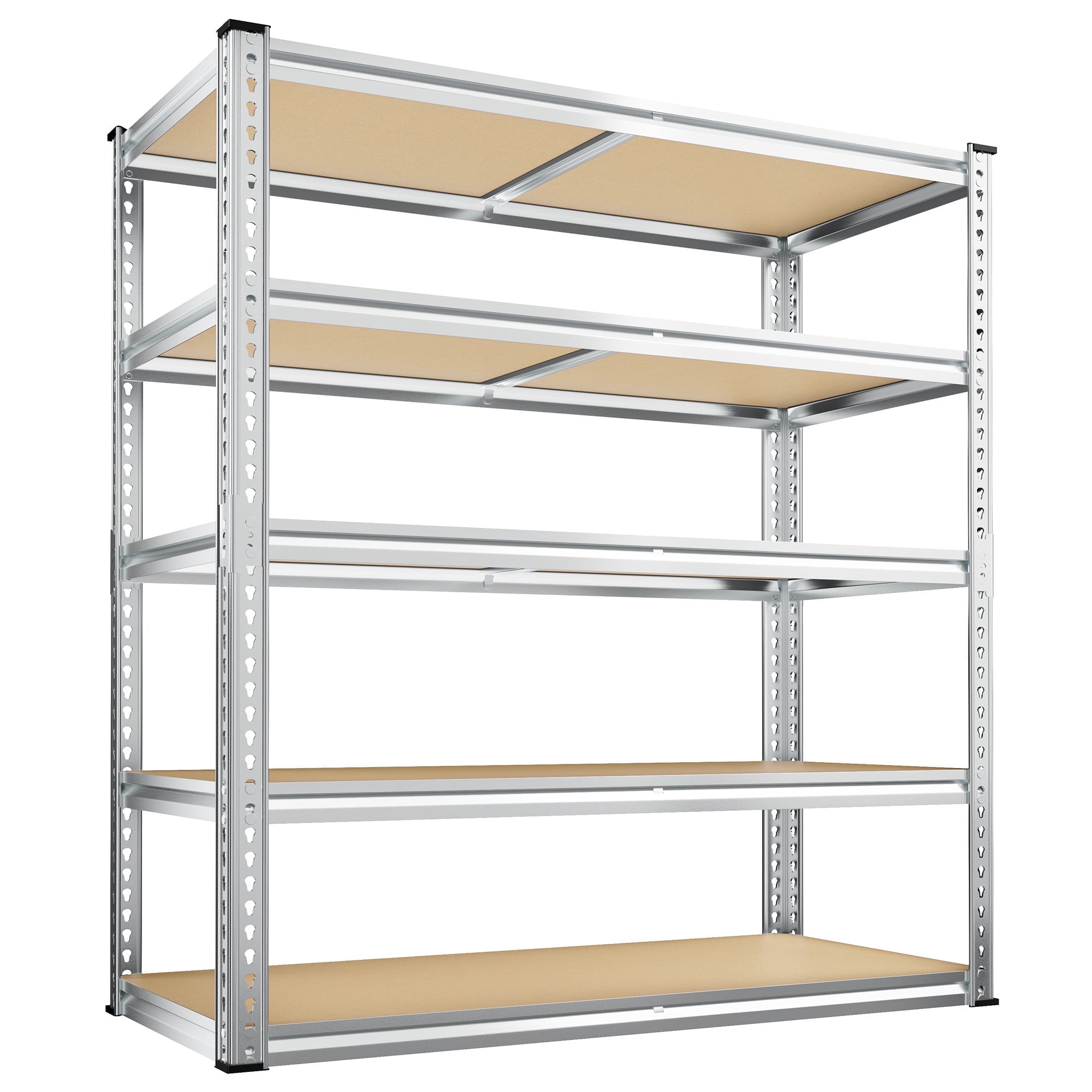 REIBII 3000LBS Garage Shelving Unit Heavy Duty Storage Shelves 5-Tier Metal Shelves，72"H x 40"W x 20"D，Galvanized