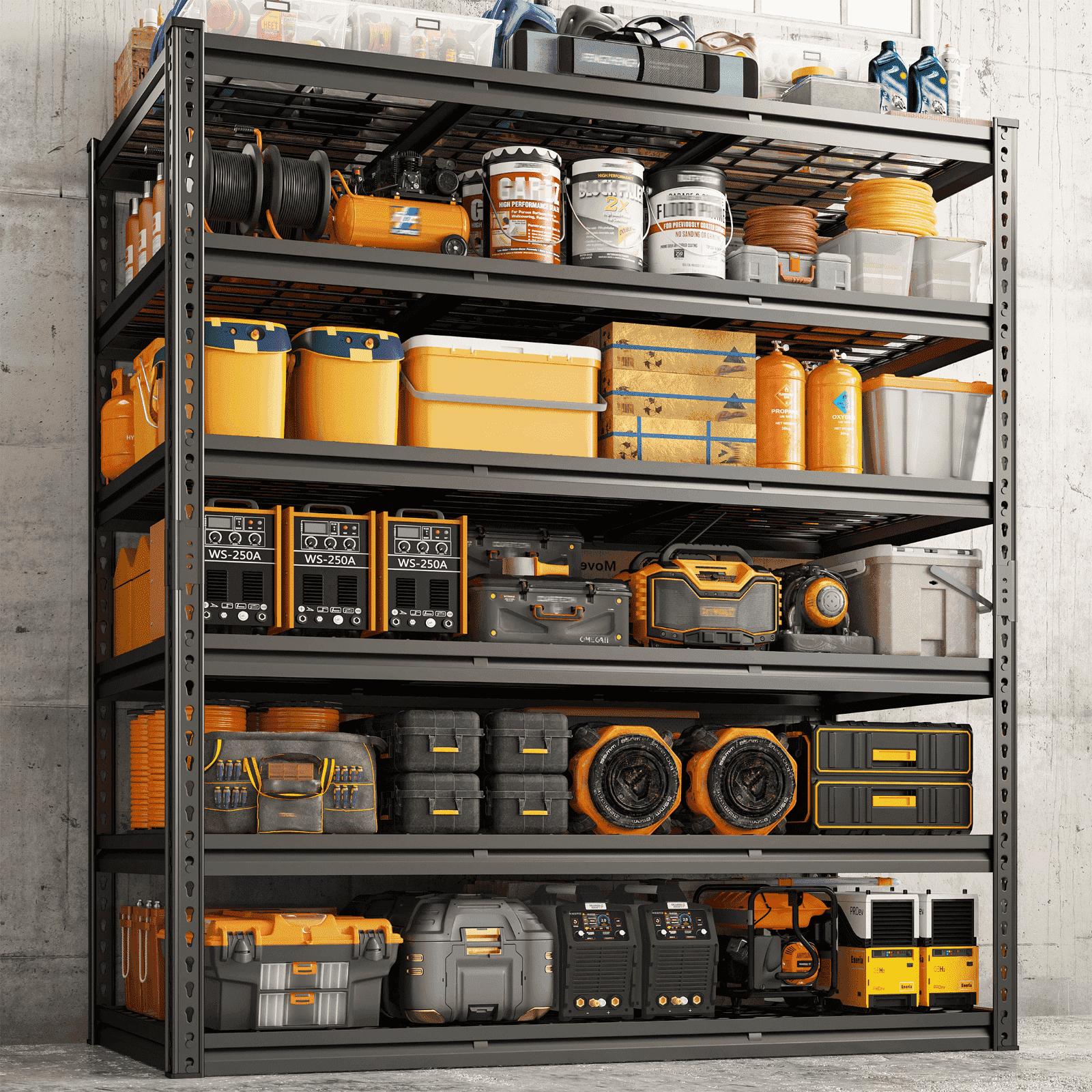 REIBII 3600LBS 6-Tier Garage Shelving Units 78