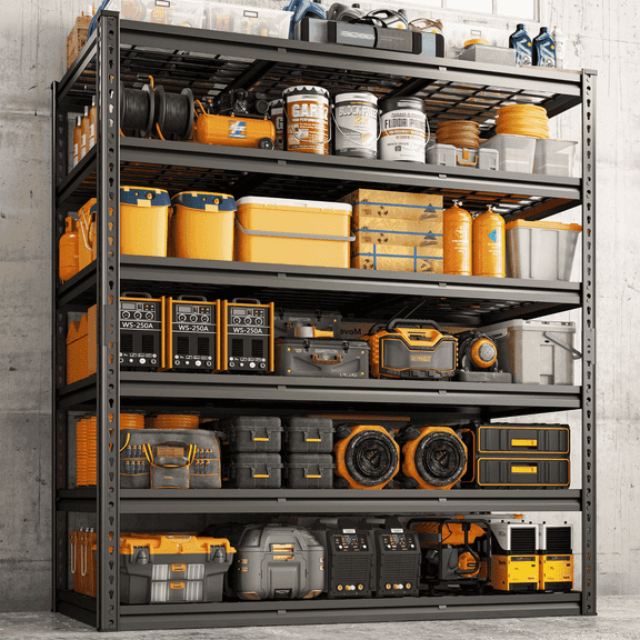 REIBII 48"W x 24"D x 78"H Garage Shelving Units 6-Tier Adjustable Heavy Duty Storage Shelves, 3600LBS