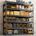 REIBII 3600LBS 6Tier Garage Shelving Units 78"H Adjustable Heavy Duty