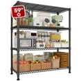 thumbnail image 1 of REIBII 4 Shelf Wire Shelving Units and Storage Shelves, 35.5"W x 14"D x 59"H,Black, 1 of 9