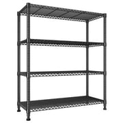 REIBII 4 Shelf Wire Shelving Units and Storage Shelves, 35.5"W x 14"D x 59"H,Black