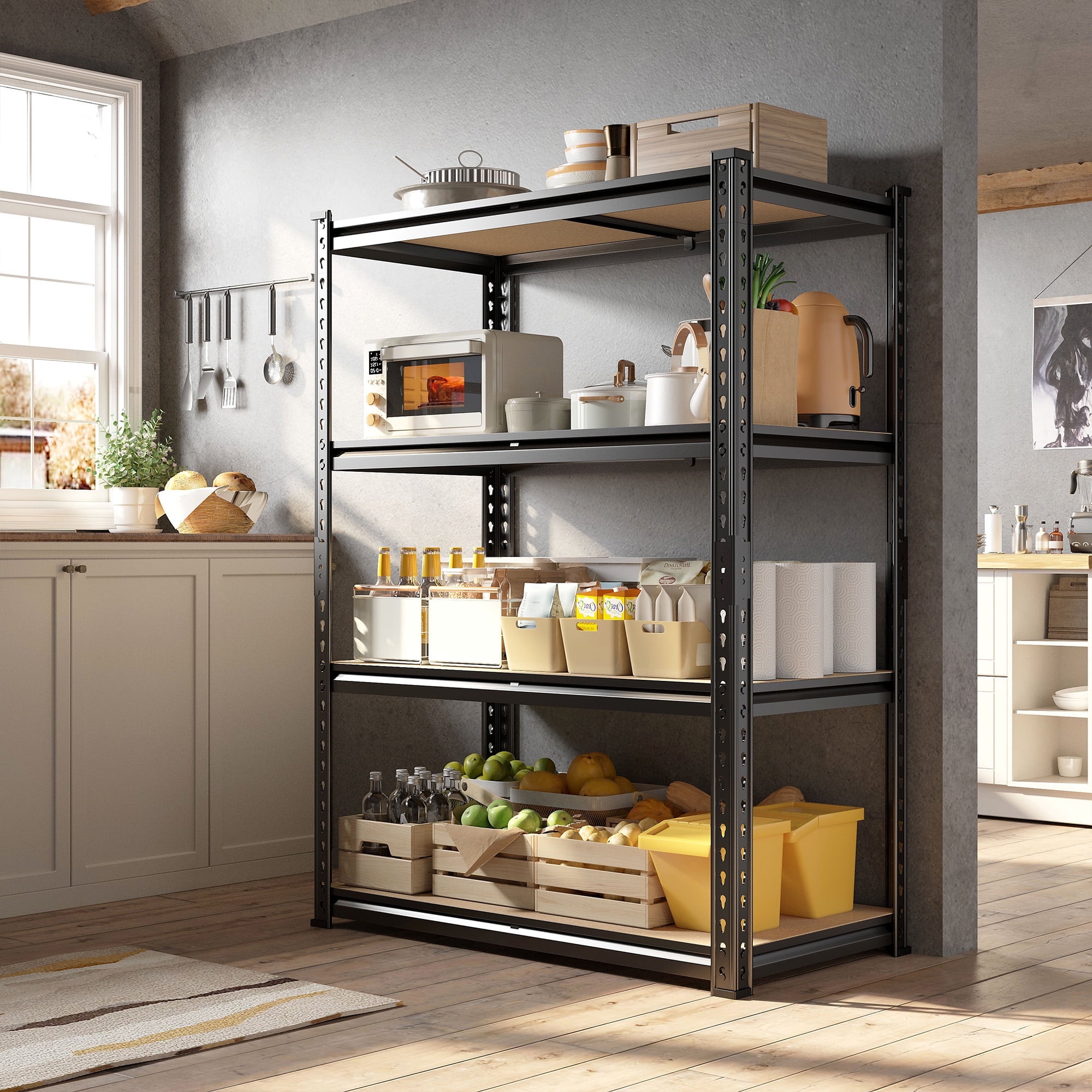 REIBII 4-Tier Adjustable Garage Shelving Units,31.5"W x 15.7"D x 48"H,1600 LBS - Walmart.com