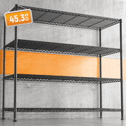 REIBII 45.3"W 4 Tier Metal Shelves Adjustable Wire Shelving for Storage Pantry Kitchen Living Room Shelves