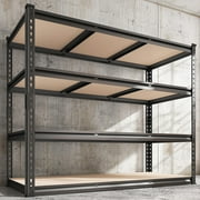 REIBII 48.2" W Garage Metal Shelves 1800LBS 4 Tier Shelving Units and Storage Adjustable for Pantry Shelves