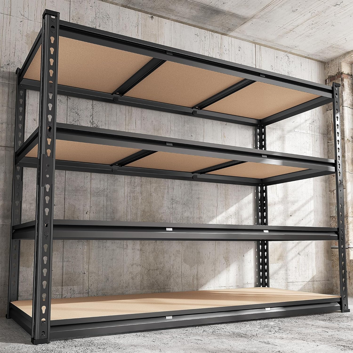 REIBII 48.2''W Storage Shelves Heavy Duty Garage Shelving 2500LBS