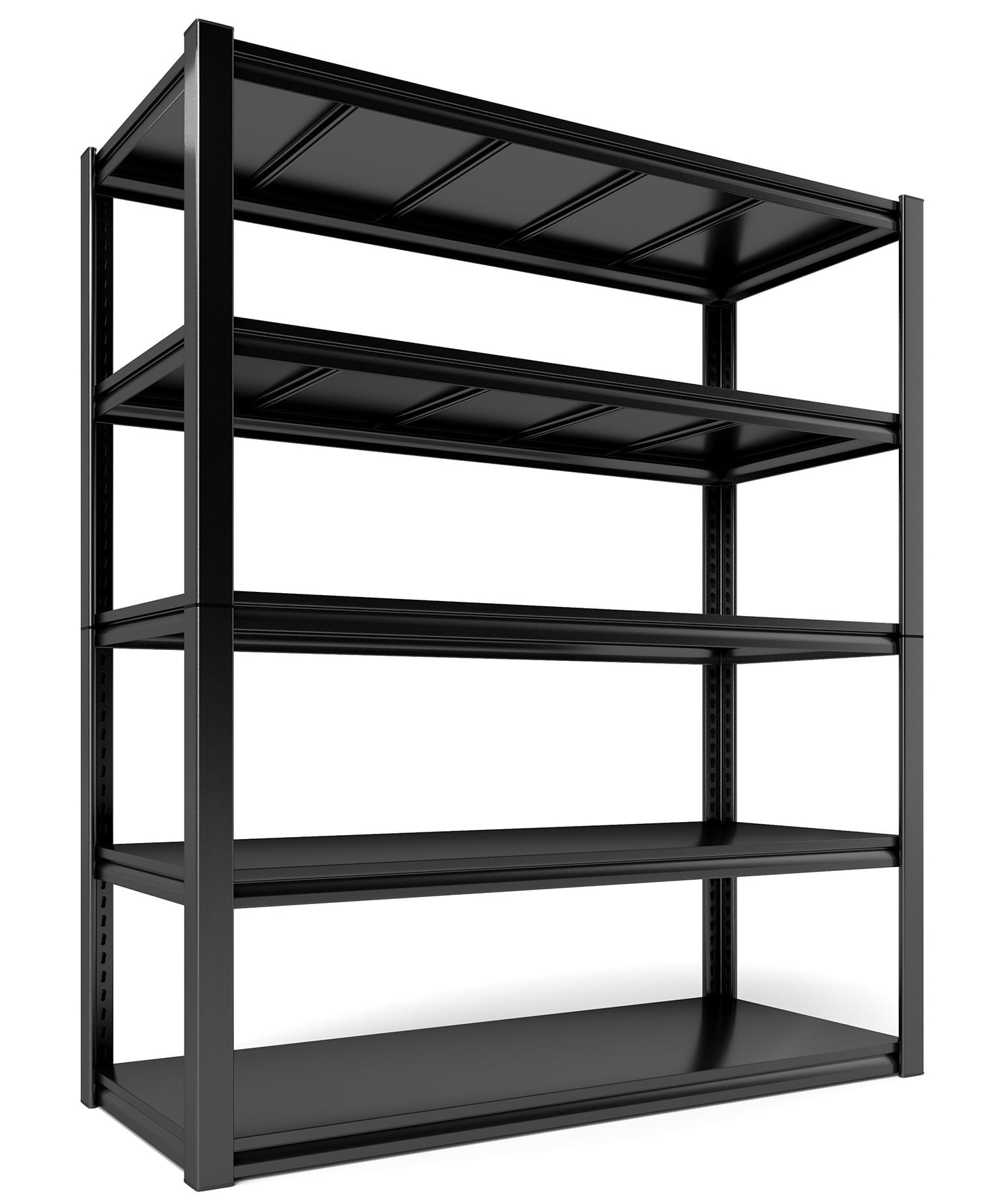 REIBII 48''W Garage Shelving 2500LBS Heavy Duty Storage Shelves Metal Shelving Adjustable 5 Tier Metal Shelves for Storage Rack Industrial Shelving Utility Shelf,48''W X 72''H X18''D